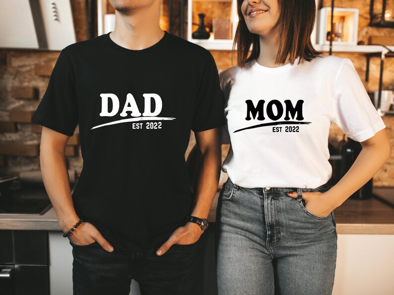 Mom and Dad Est. T Shirt Matching Mom and Dad Shirts Etsy