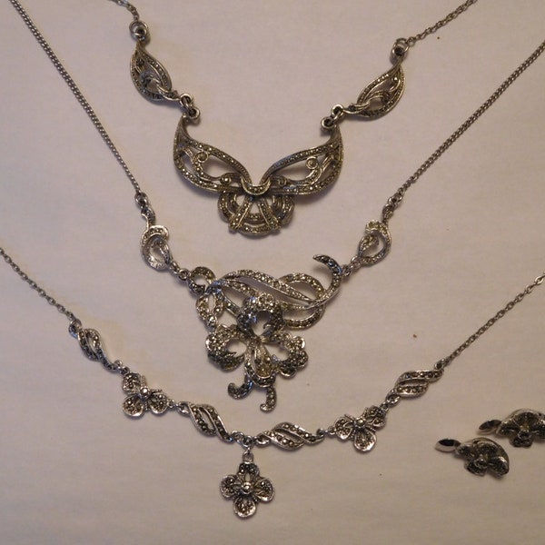 Vintage marcasite necklace 1950s
