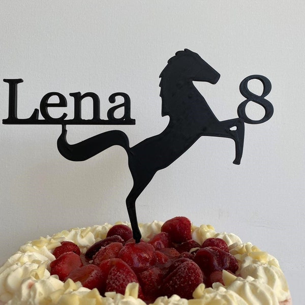 Cake-Topper, Pferd, Personalisiert, mit Namen und Zahl