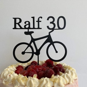 Cake topper, bicycle, personalized, children's birthday, birthday, party