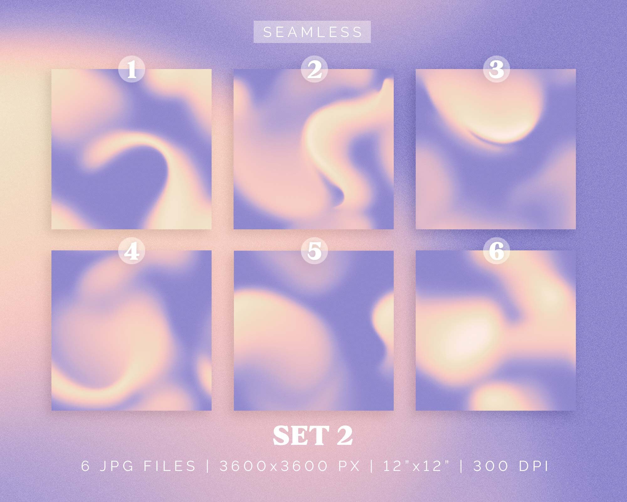 Set of 12 Seamless Grainy Gradients Pack | Dreamy Aesthetic ...