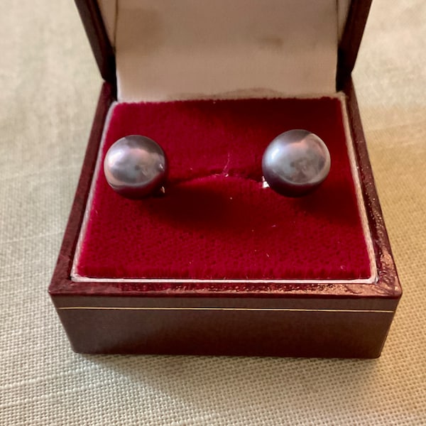 Genuine GREY PEARL STERLING VinTAGE Earrings - Splendid Design Jewelry - Sterling  Silver - Genuine Grey Pearl - Jewel from France