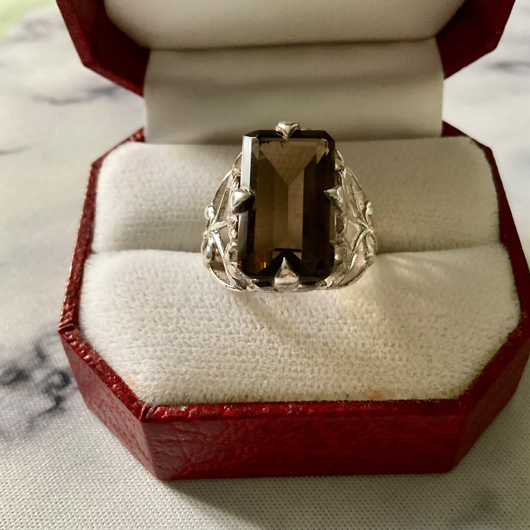 Handmade Blue Topaz Ring Sterling Silver With Floral Design - 'Frangipani Path' Artisan Ring From Bali, Size 1.5 Carat Oval Stone