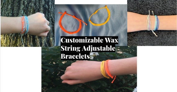 Customizable Wax String Bracelet Pura Vida Inspired 