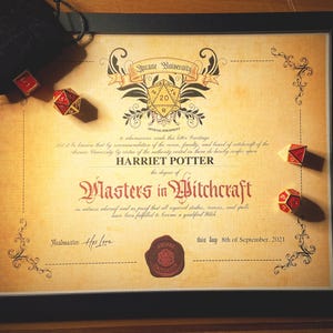 Editable PDF. Masters in Witchcraft Certificate. Digital Download. 8"x10"