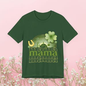 Koszulka Lucky Mama, Koszulka Clover, Koszulka Unisex, Top na Dzień Świętego Patryka, Ubrania z zawieszką na szczęście, Szczęśliwa mama, Jedna szczęśliwa mama