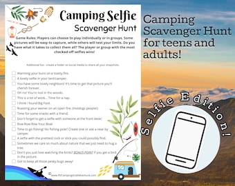 Camping Selfie Scavenger Hunt Game