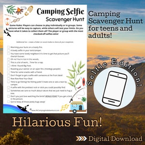 Camping Selfie Scavenger Hunt Game