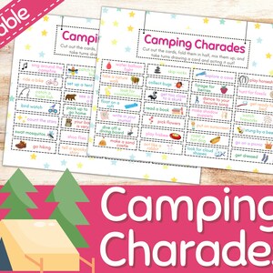 Camping Charades for Kids | Charade Cards | Printable Camping Games ...
