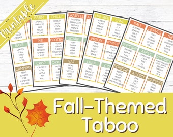 Fall Taboo | Printable Taboo Cards | Fall Games | Forbidden Words | Family Game | Printable Party Game | Kid's Activity | Instant Download