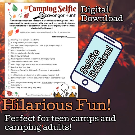 Printable Scavenger Hunt Camping With Teens Camping Party - Etsy