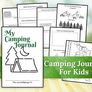 Kids Printable Camping Journal | Camping Activities | Nature Hunt | Camping Game | Camping Booklet | Kids Activity Guide | Family Camping