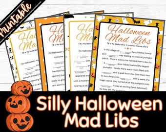 Halloween Mad Libs | Printable Mad Libs | Printable Game |  Party Game | Fill In The Blank | Funny Stories | Kid's Activity | Family Game