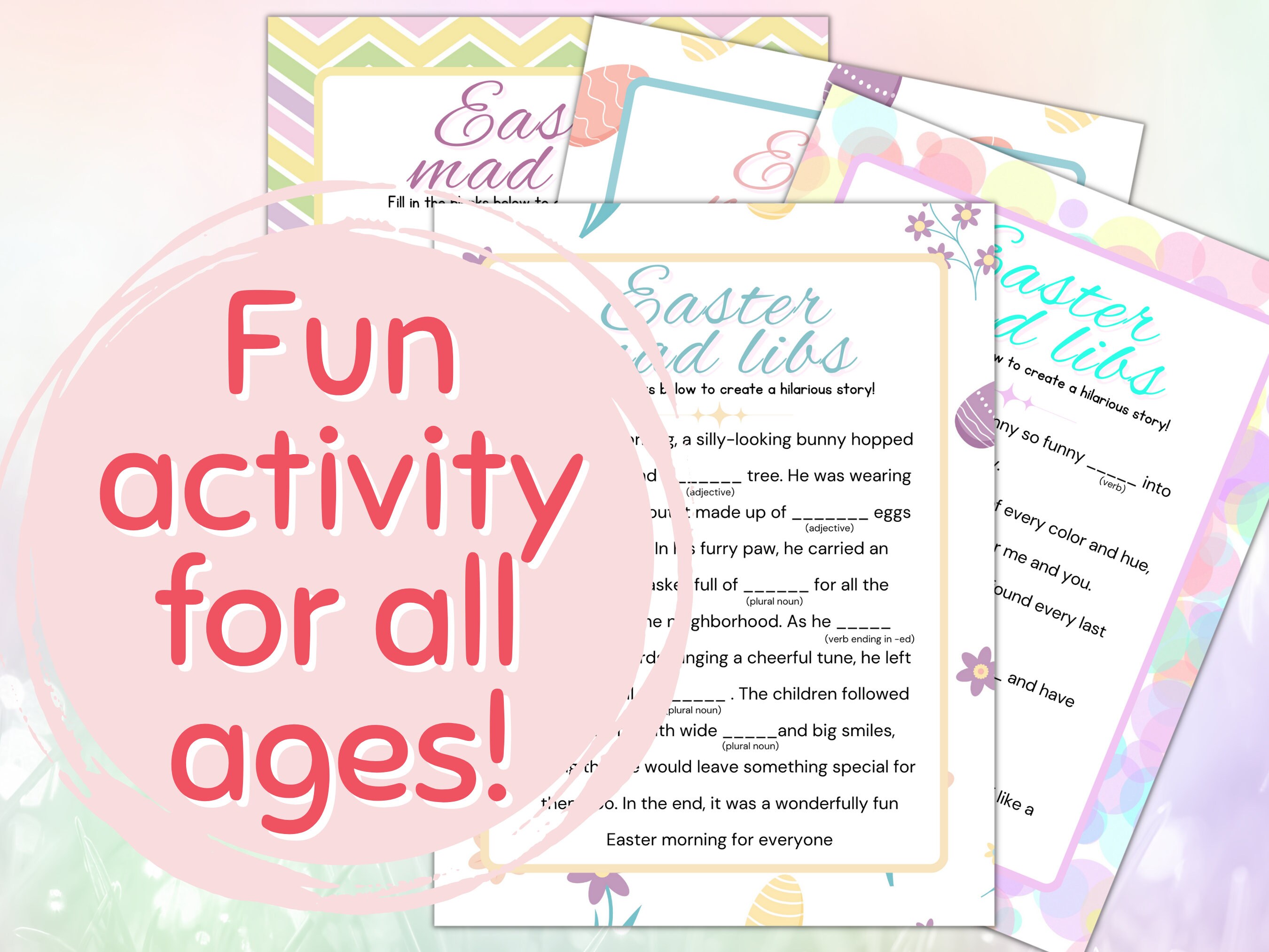Easter Mad Libs | Printable Fill in the Blank | Party Game | Kid's Mad ...