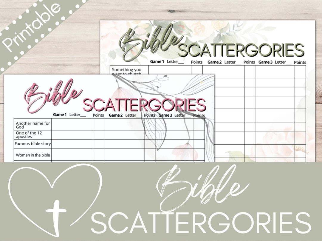 Bible Scattergories Printable Scattergories List Bible Game Youth Group ...