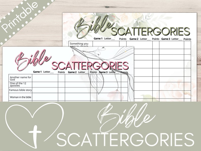 Bible Scattergories Printable Scattergories List Bible Game Youth Group ...