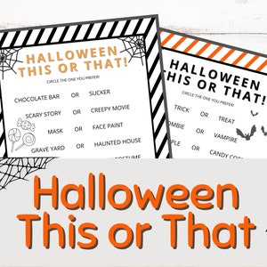 Halloween This Or That | Printable Halloween Game | Halloween Would Your Rather | Halloween Party Game | Games For Kids | Printable Party