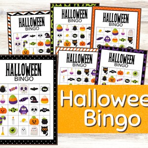 Halloween Bingo Cards | Printable Bingo Cards | Halloween Games | Halloween Party | Family Game | Camping Game | Printable Games | Bingo