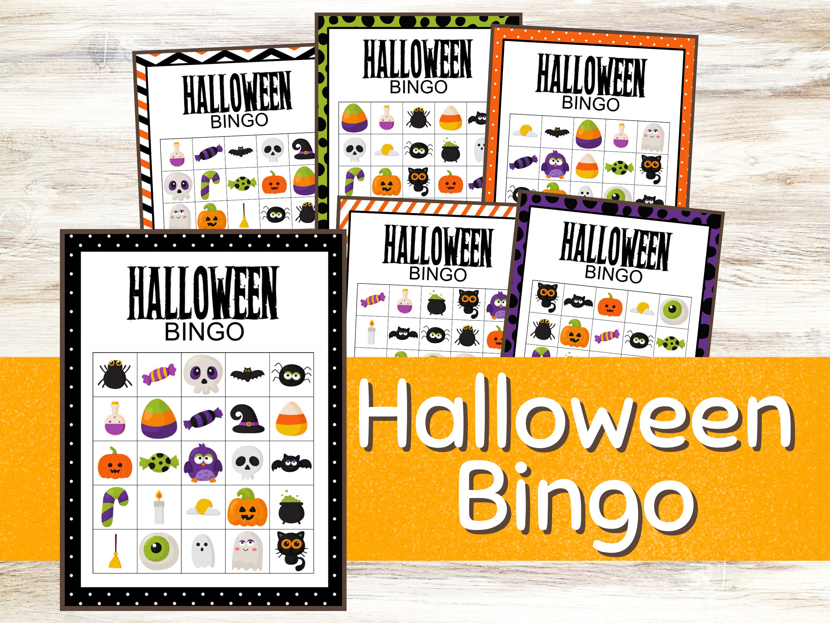 Halloween Bingo Cards Printable Bingo Cards Halloween - Etsy