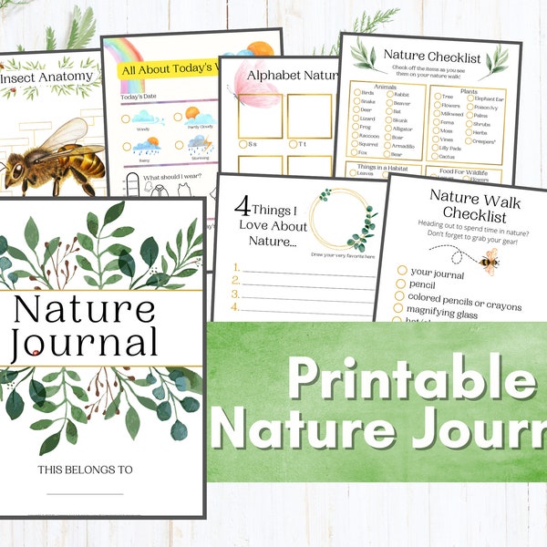 Nature Journal For Kids | Nature Study | Outdoor Activities | Printable Journal | Summer Activities | Camping | Nature Walk | Kid's Activity