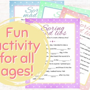 Spring Mad Libs | Printable Fill in the Blank | Party Game | Kid's Mad ...