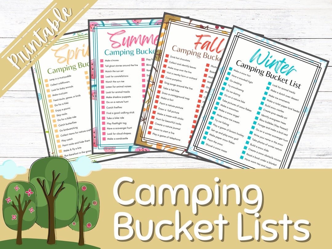 Camping Bucket List  Bucket List  Camping Game  Printable