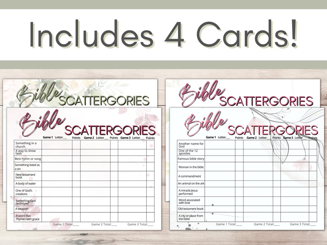 Bible Scattergories Printable Scattergories List Bible Game Youth Group ...