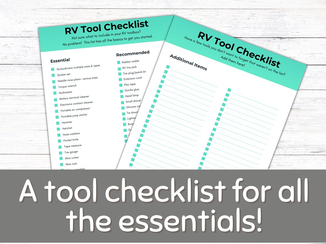 RV Maintenance Checklist Camper Printable Inspection Etsy