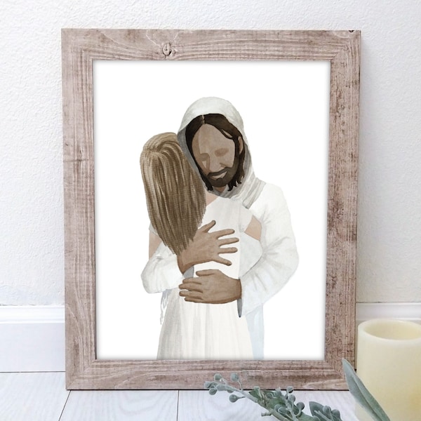 Jesus Hugging Woman - Etsy
