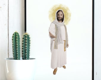 Smiling Jesus Christ Reaching Toward You Watercolor Digital Download