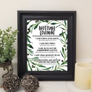 Baptismal Covenant made in The Church of Jesus Christ of Latter-day Saints Art Baptism Gift Digital Download