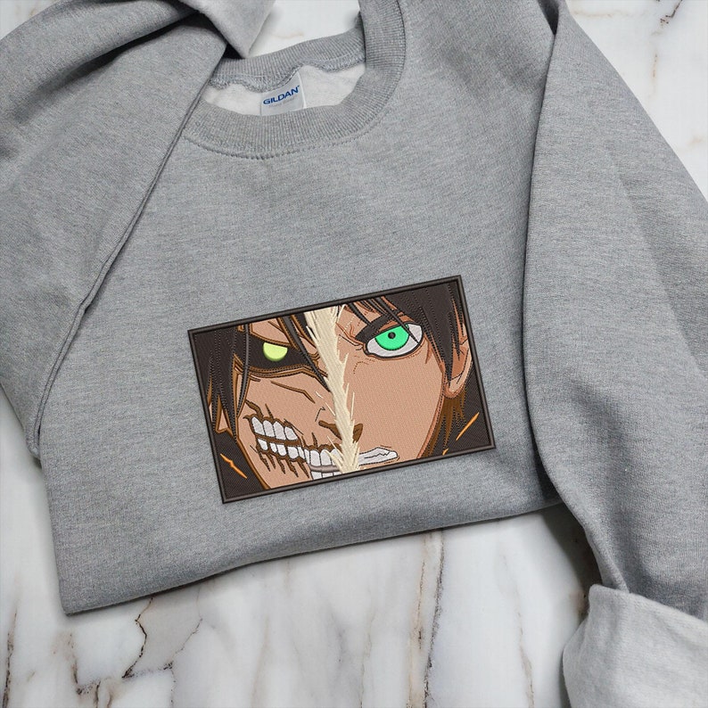Anime Embroidered Sweatshirt Embroidery Anime Embroidered | Etsy