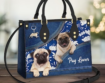 Women Handbag Cute Pug In The Rain Purse Shoulder Bag Messenger Bag Mom Bag for Women