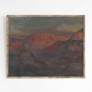 Canyon Dusk | Vintage landscape southwest desert western oil painting | New Mexico art | print sizes 8x10 11x14