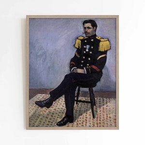 Bordeaux Sergeant | Vintage French soldier portrait | Blue black military | Albert Marquet | print sizes 5x7 8x10 11x14
