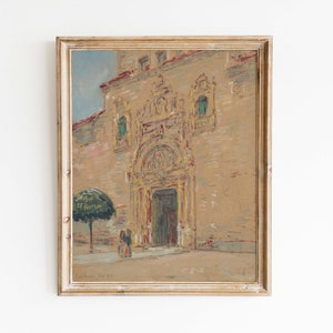 Missiedeur | Vintage Spaanse koloniale kerk | vintage kunstafdruk | Mexico western pastel neutraal | 5 x 7 8 x 10 9 x 12 11 x 14"