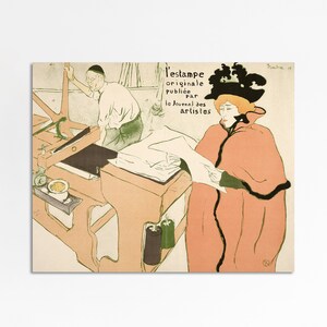 Le Journal des Artistes Vintage art deco lithografie print van een vrouw door Toulouse-Lautrec printformaten 8x10 11x14 16x20 afbeelding 2