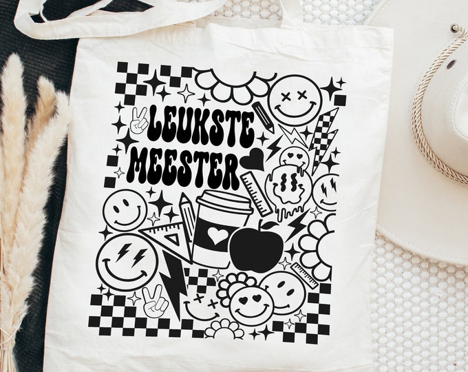 Dutch Teacher Trends: Stylish and Unique 'Leukste Meester' Tote Bag