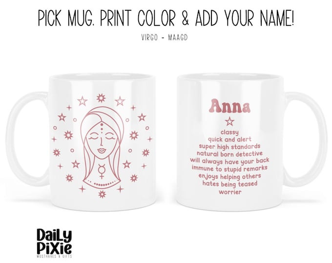 Personalized Virgo Mug - Character Traits & Name