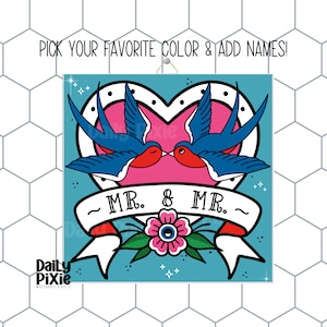Pride and Love - Personalized Wedding Tile Unique Wedding Keepsake!