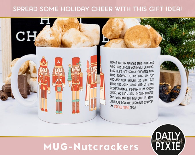 Christmas Thank You Mug with Nutcracker - Customizable Gift for Loved Ones