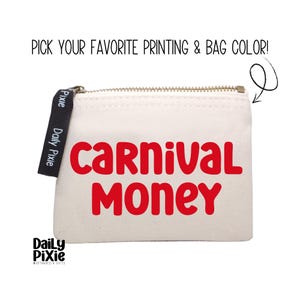 Canvas Zipper Pouch for Carnival Cash & Coins
