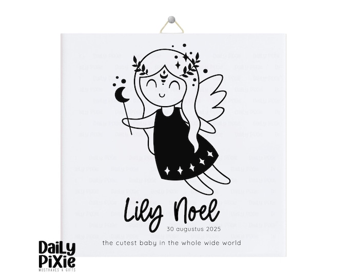 Personalized Birth Tile with Baby’s Name & Zodiac Sign