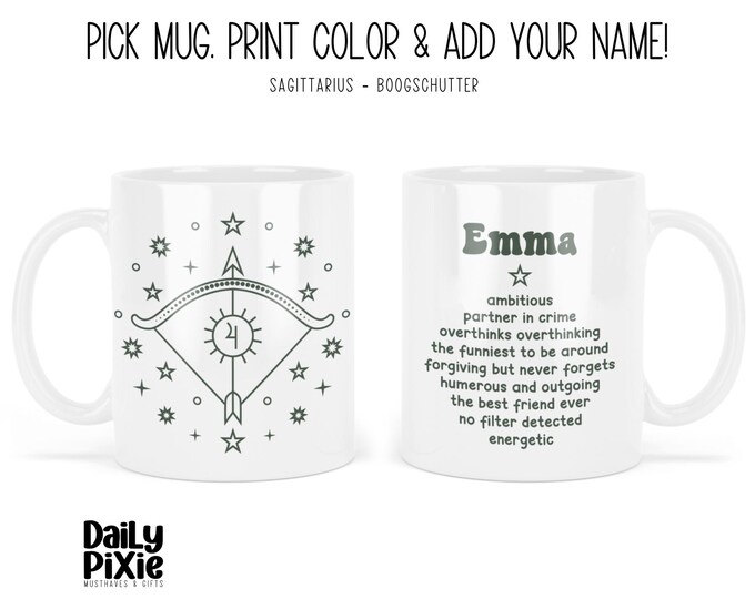 Personalized Sagittarius Mug - Character Traits & Name