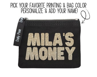 Coin bag - 'Custom Name' Money: een must-have personalized accessoire!