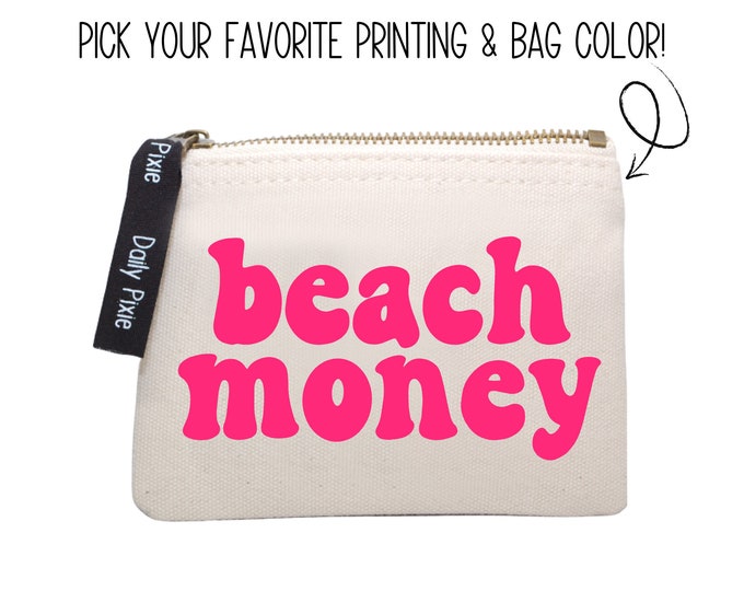 Coin bag - Beach Money: Stylish Zipper Pouch for Beach Lover's!