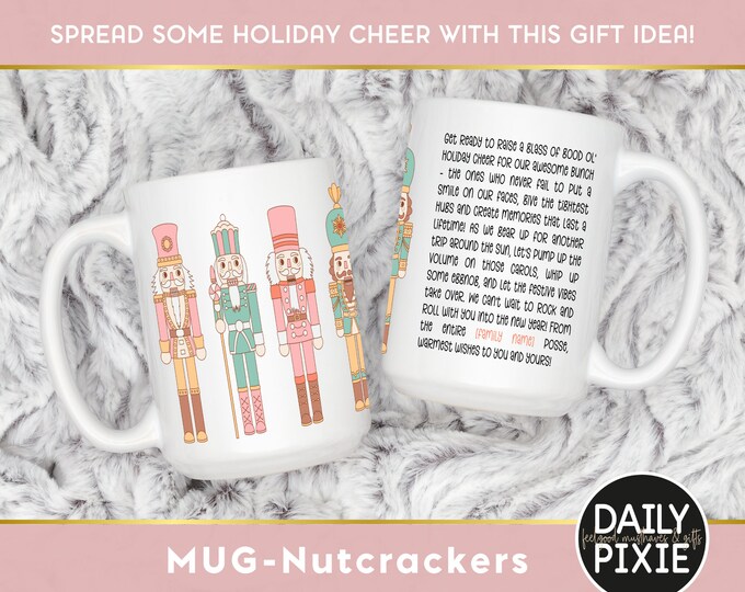 Christmas Thank You Mug with Nutcracker - Customizable Gift for Loved Ones