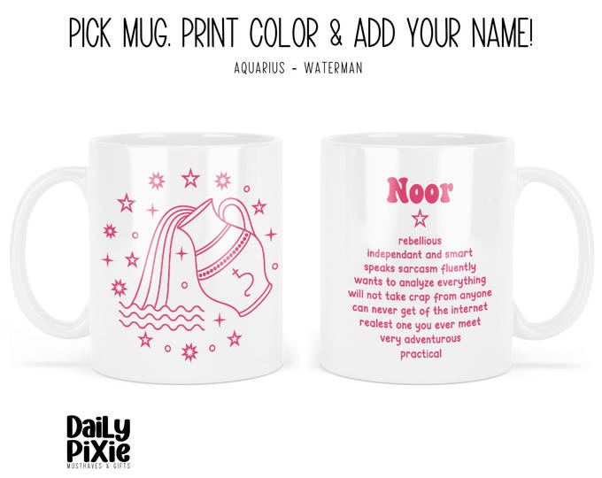 Aquarius Mug – Unique Horoscope Mug with Name