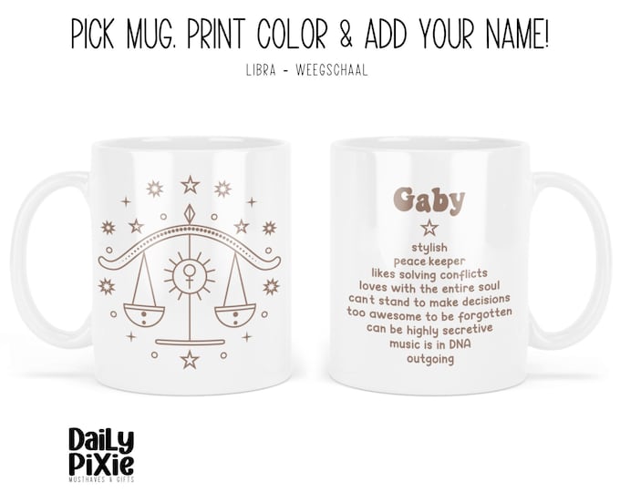 Trendy Libra Horoscope Mug with Name - Perfect for Everyday!