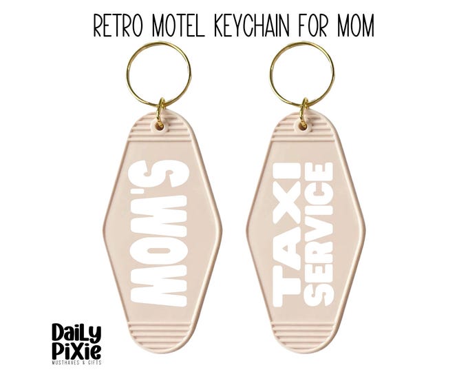 Retro Mom’s Taxi Service Keychain – A Fun Gift for Busy Moms!